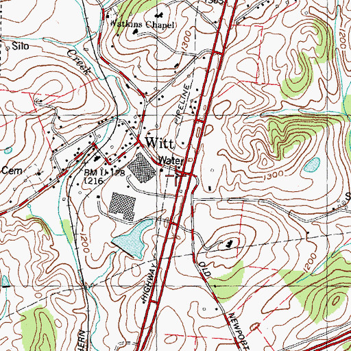 Topographic Map of Morristown Fire Department Station 6, TN