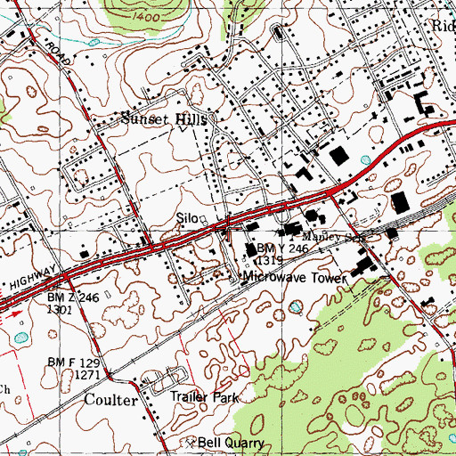 Topographic Map of Morristown Fire Department Station 4, TN