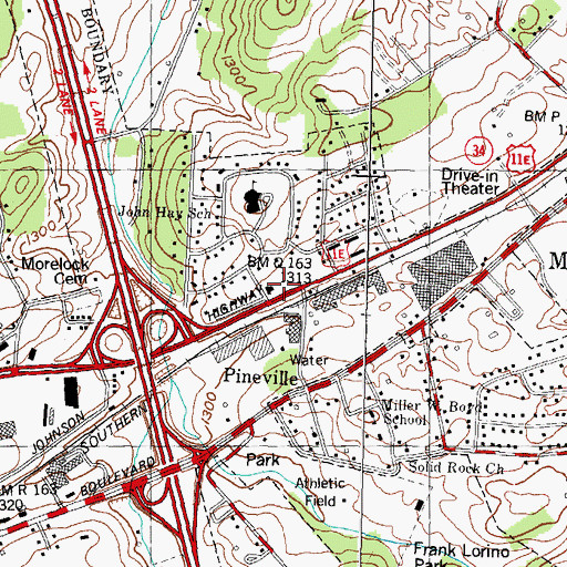 Topographic Map of Morristown Fire Department Station 3, TN