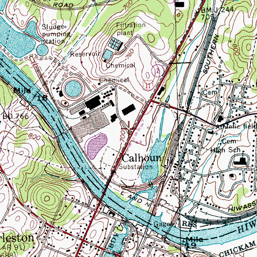 Topographic Map of Abitibi - Bowater Emergency Response Team, TN