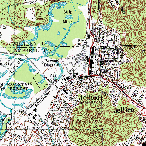 Topographic Map of Jellico Life Saving and Rescue Squad, TN