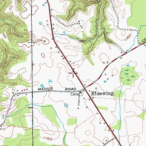 Topographic Map of Eastside Volunteer Fire Department, TN