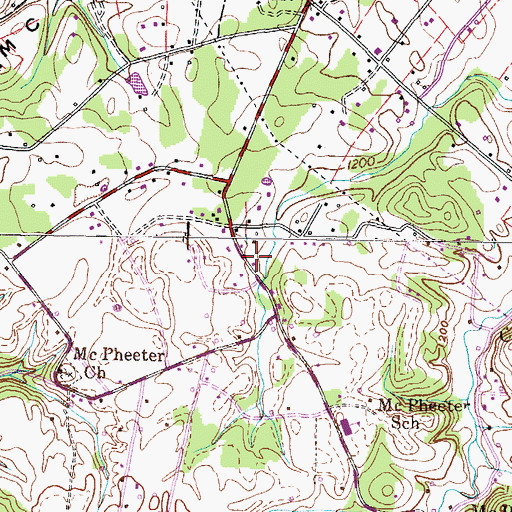Topographic Map of Goshen Valley Volunteer Fire Department Station 1, TN