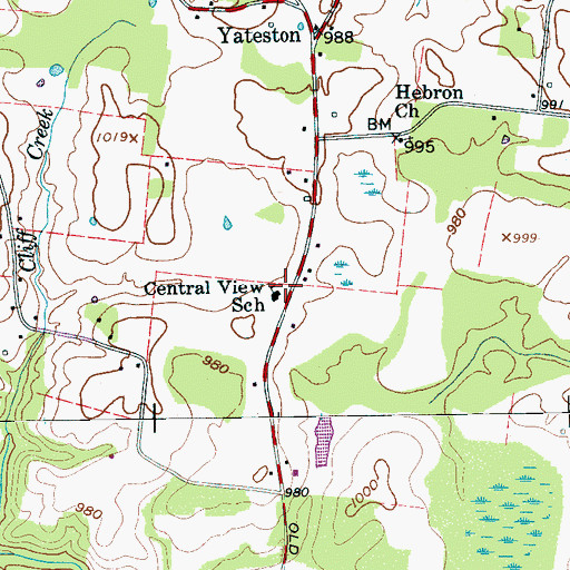 Topographic Map of District 3 Fire and Rescue Central View, TN