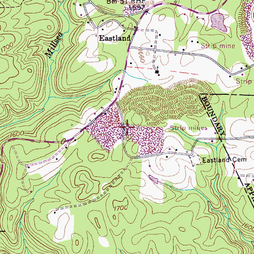 Topographic Map of Eastland Fire and Rescue, TN