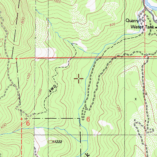 Topographic Map of Rock Creek Camp, CA