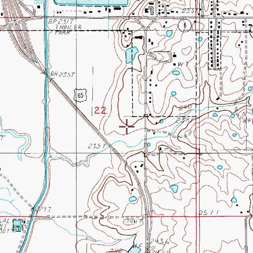 Topographic Map of Wright Memorial Hospital, MO