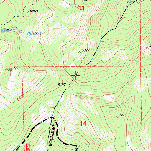 Topographic Map of Rock Gulch Creek, CA