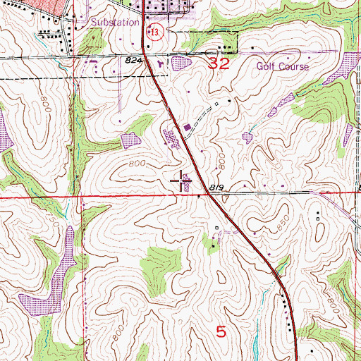 Topographic Map of Ray County Memorial Hospital, MO