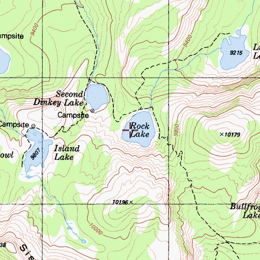 Topographic Map of Rock Lake, CA