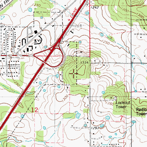 Topographic Map of Mercy Hospital Lebanon, MO
