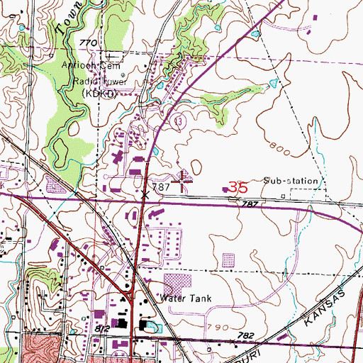 Topographic Map of Golden Valley Memorial Hospital, MO