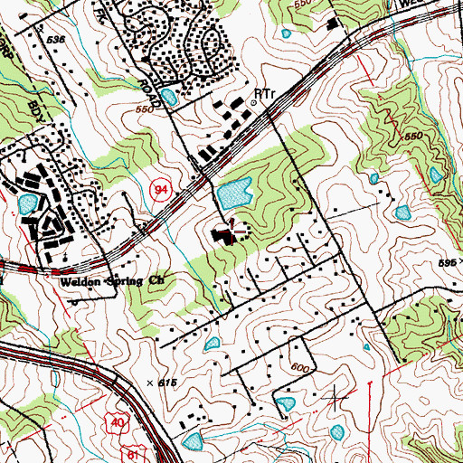 Topographic Map of CenterPointe Hospital, MO