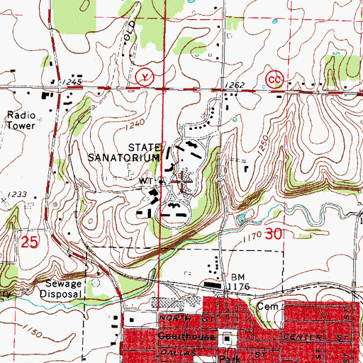 Topographic Map of Missouri Rehabilitation Hospital, MO