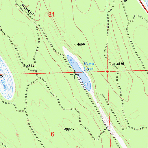 Topographic Map of Rock Lake, CA