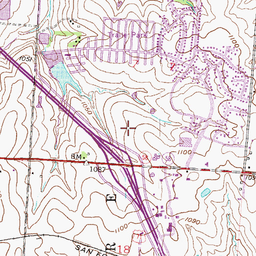 Topographic Map of Belton Regional Medical Center, MO