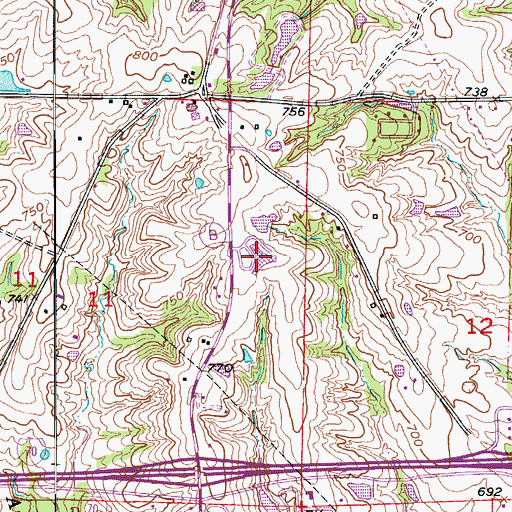 Topographic Map of Cooper County Memorial Hospital, MO