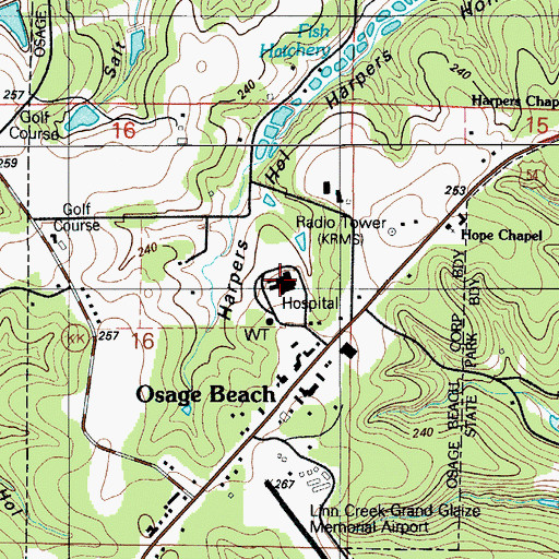 Topographic Map of Lake Regional Health System, MO