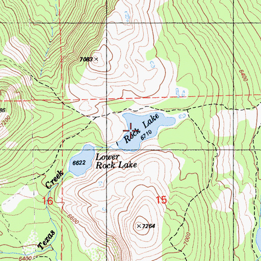 Topographic Map of Upper Rock Lake, CA