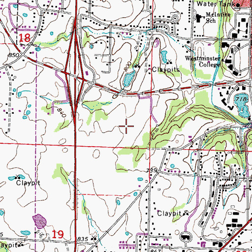 Topographic Map of Fulton Medical Center, MO