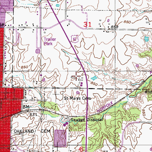 Topographic Map of Moberly Regional Medical Center, MO