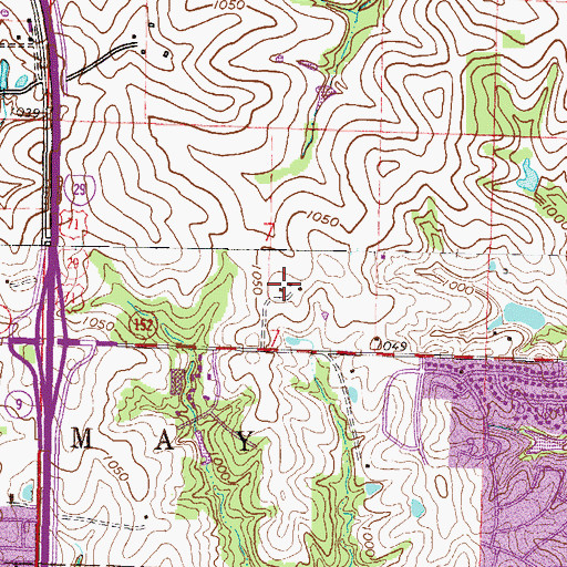 Topographic Map of Saint Luke's North Hospital - Barry Road, MO