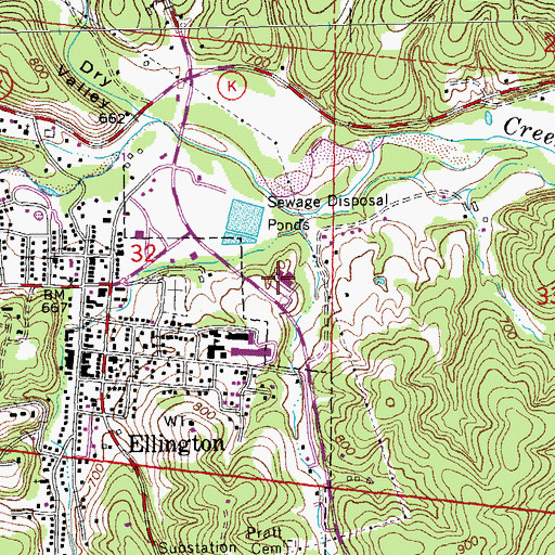 Topographic Map of Southeast Health Center Reynolds County, MO
