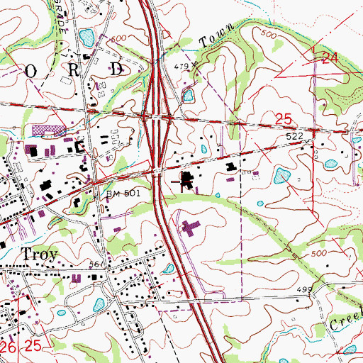 Topographic Map of Mercy Hospital Lincoln, MO