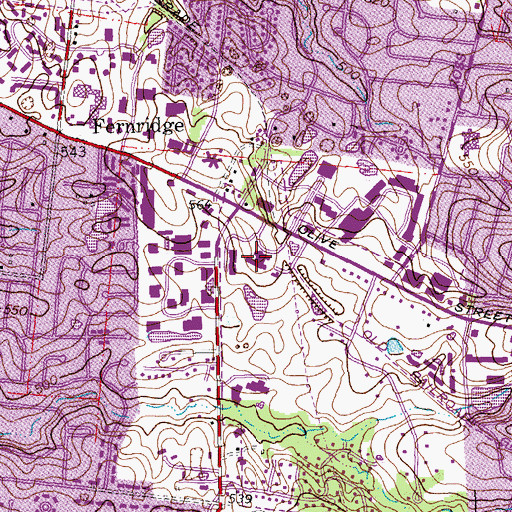 Topographic Map of Barnes - Jewish West County Hospital, MO