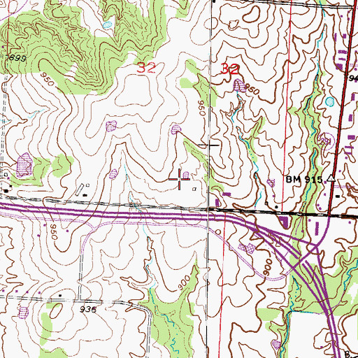 Topographic Map of Cass Regional Medical Center, MO