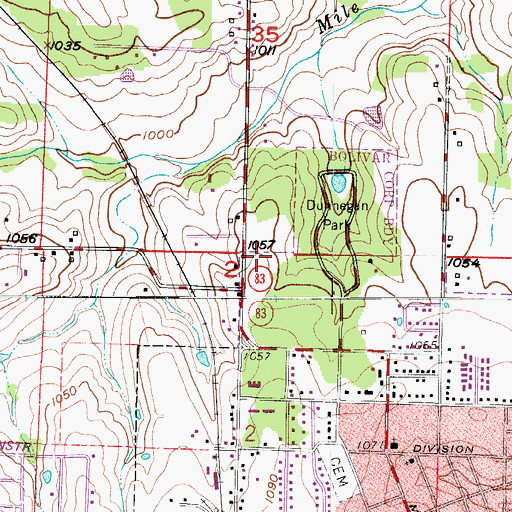 Topographic Map of Citizens Memorial Hospital, MO