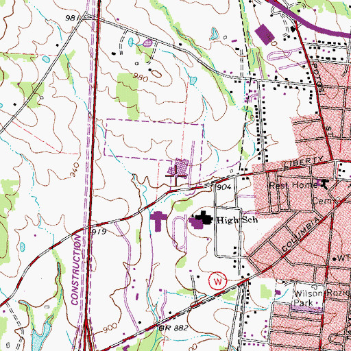 Topographic Map of Parkland Health Medical Center - Farmington, MO