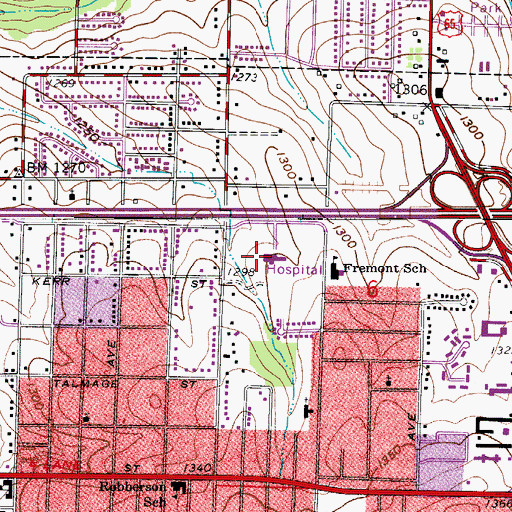 Topographic Map of Doctors Hospital of Springfield, MO