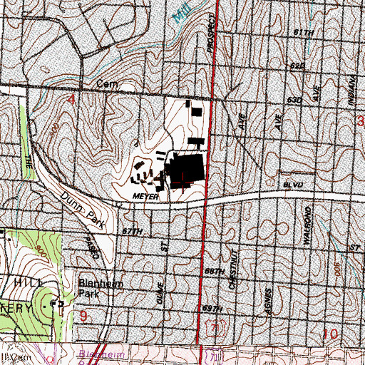 Topographic Map of Select Specialty Hospital Western Missouri, MO