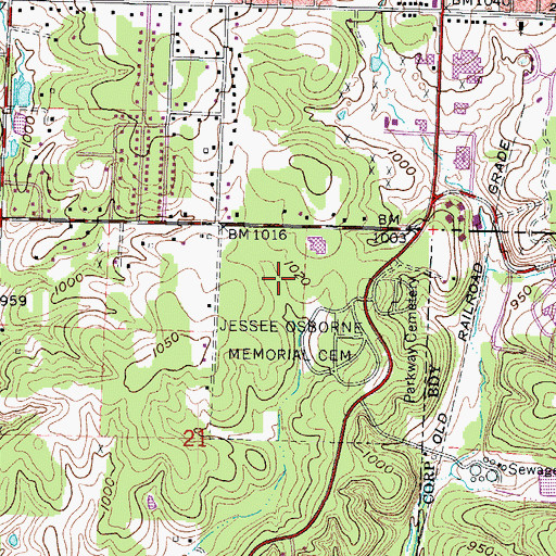 Topographic Map of Landmark Hospital of Joplin, MO