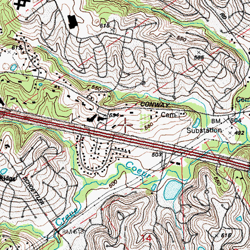 Topographic Map of Mercy Rehabilitation Hospital Saint Louis, MO