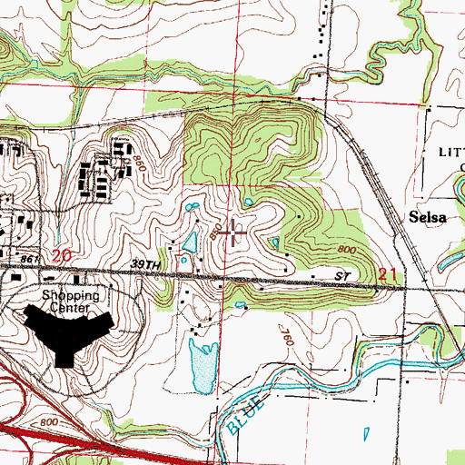 Topographic Map of Centerpoint Medical Center, MO
