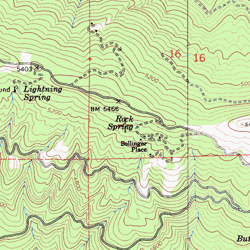 Topographic Map of Rock Spring, CA