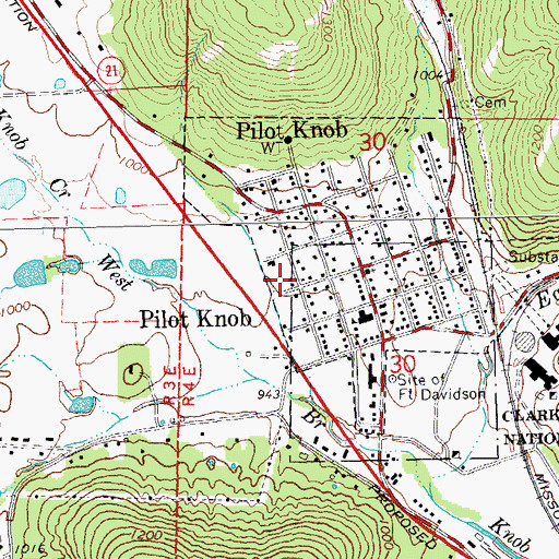 Topographic Map of Iron County Medical Center, MO