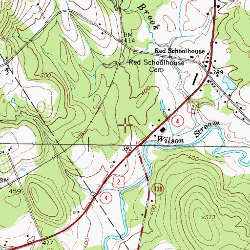 Topographic Map of Franklin Memorial Hospital, ME