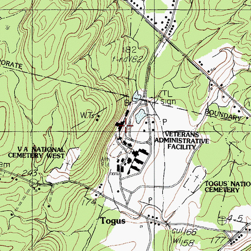 Topographic Map of Togus Veterans Affairs Medical Center, ME