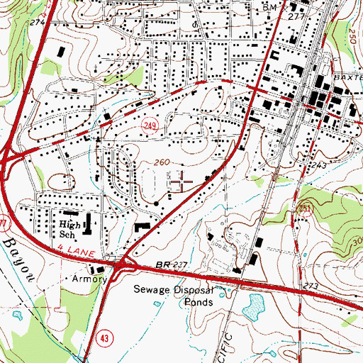 Topographic Map of Atlanta Texas Fire Department / Emergency Medical Service, TX