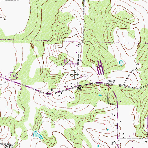 Topographic Map of C - 5 Red Lick Leary Volunteer Fire Station, TX