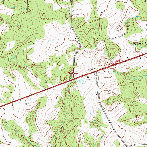 Topographic Map of New Mountain Volunteer Fire Department, TX