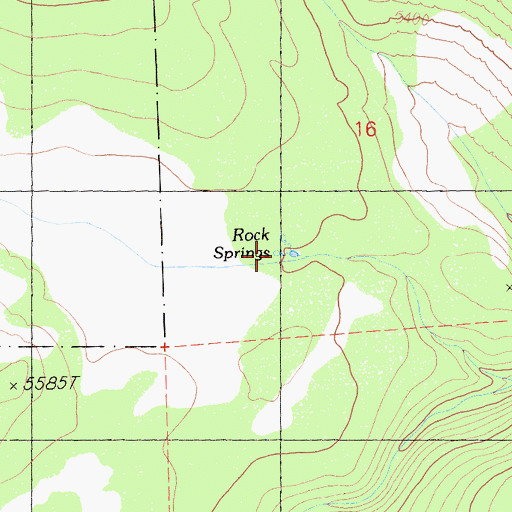 Topographic Map of Rock Springs, CA