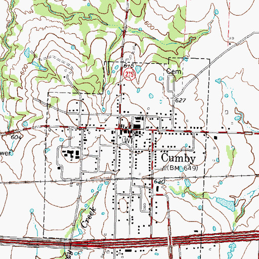Topographic Map of Cumby Volunteer Fire Department - First Responders, TX