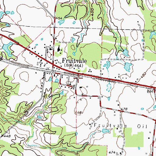 Topographic Map of Fruitvale Volunteer Fire Department, TX