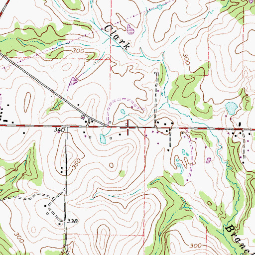 Topographic Map of Diana Volunteer Fire Department, TX