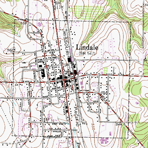 Topographic Map of Lindale Fire Department Station 1, TX