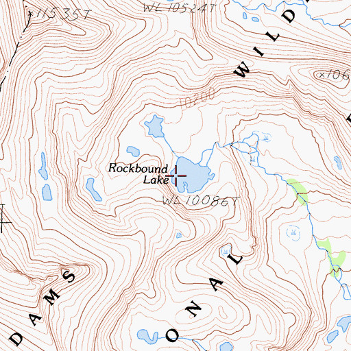 Topographic Map of Rockbound Lake, CA
